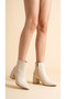 Pointed Toe Leather Look Leather Front Metal Detailed Zippered Short Simple Classic Boots Bootie