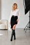 Women's Tassel Detailed Asymmetrical Cut Linen Skirt - 2