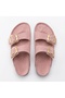 Mk205 Powder Pink Genuine Suede Leather Full Covered Cork Sole Double Buckle Unisex Orthopedic Slippers - 7
