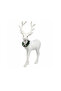 Christmas Ornament Deer Figurine with Bell White 40 cm