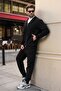 Black Double Zipper Hooded Men's Tracksuit Set E7339 - 4