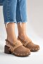 Zaronil Women's Genuine Leather Clogs Slippers Tan Suede - 6