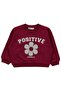 Floral Appliqued Tracksuit Set for 2-5 Years Old - Burgundy - 2
