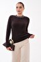 Women's Stone Detailed Collar Bearded Knitted Sweater 265158 - - 2