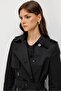 Apoletli Belted Cotton Trench Coat 6003 - 4