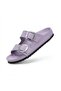 Mk205 Lilac Genuine Leather Full Covered Cork Sole Double Buckle Unisex Orthopedic Slippers - 7