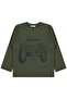 Game Console Printed Sweatshirt for Ages 6-9 Km - Khaki