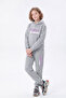 3 Thread Printed Winter Kangaroo Pocket Hooded Girls' 2-Piece Tracksuit Set 4 Pieces - 5