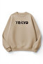 Unisex Soft Textured Tokyo Printed Design Oversize 3 Thread Crew Neck Sweatshirt