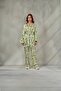 Women's Patterned Satin Kimono Dressing Gown Set Belted Pajama Set Bloom & Bridal Dowry Pajamas, Gift Nightgown Set - 3