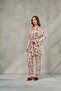 Women's Patterned Satin Kimono Dressing Gown Set Belted Pajama Set Bloom & Bridal Dowry Pajamas, Gift Nightgown Set