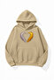 Unisex Soft Textured Feather Heart Printed Design Oversize 3 Thread Hoodie Sweatshirt