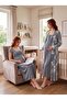 New Season Smoked Summer Patterned Lace Detailed Special Design Breastfeeding Feature 100% Cotton Maternity Nightgown Set - 4