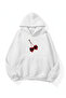 Unisex Soft Textured Metal Cherry Printed Design Oversize 3 Thread Hoodie Sweatshirt