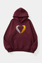 Unisex Soft Textured Feather Heart Printed Design Oversize 3 Thread Hoodie Sweatshirt