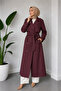 Women's Modal Tencel Belted Pocketed Lined Long Trench Coat - 6
