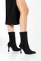Women's Black Suede Stone Boots - Pointed Toe Stone Embellished Thin Heeled Back Zipper Boots - 3