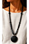 Natural Black Agate Stone Long Women's Necklace 58 cm – Noble and Elegant Handmade Design - 4