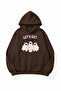 Unisex Soft Textured Let's Spooky Printed Design Oversize 3 Thread Hoodie Sweatshirt