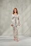 Women's Patterned Satin Kimono Dressing Gown Set Belted Pajama Set Bloom & Bridal Dowry Pajamas, Gift Nightgown Set - 5