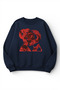 Unisex Soft Textured Two People Passion Printed Design Oversize 3 Thread Crew Neck Sweatshirt