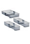 Expandable Drawer Organizer Set, 3-Piece Drawer Organizer (2 Medium + 1 Large) – Adjustable Reversible Plastic Drawer Dividers for Kitchen, Bathroom & Bedroom, Clear Smoke Blue - 4