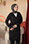 Black Buttoned Cold Yarn Knitwear Cardigan - 4