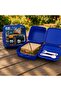 4-Compartment 2-Tier Lunch Box with Built-In Fork and Spoon