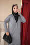 Gray Collar Embroidered Cold Yarn Knitwear Cardigan - 3