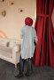 Gray Crew Neck Mercerized Loose Knitwear Tunic with Cufflinks - 5