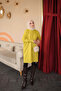 Oil Green Crew Neck Mercerized Loose Knitwear Tunic with Cufflinks - 3