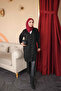 Black Collar Embroidered Cold Yarn Knitwear Cardigan - 2