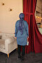 Indigo Buttoned Cold Yarn Knitwear Cardigan - 5