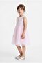 Girl's Tulle and Embossed Textured Sleeveless Dress - 2