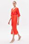 SATIN DRESS WITH WAIST DETAIL - 5