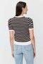 Women's Crew Neck Striped Knitwear T-Shirt - 6