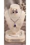 Navy Blue Teardrop-Shaped Diamond-Shaped Necklace, Earrings and Bracelet Set - 2