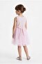 Girl's Tulle and Embossed Textured Sleeveless Dress - 3