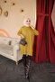 Dark Oil Green Crew Neck Mercerized Loose Knitwear Tunic with Cufflinks - 3