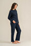 Women's Pajama Set, Combed Modal, Seasonal Fabric, 50% Cotton 50% Modal, Round Neck, Double Pockets