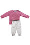 Baby Girl Purple Gray Butterfly Printed 2 Piece Set