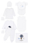 Baby Boy Natural 100% Cotton Ecru Laci Flying Balloon Embroidered 10 Piece Hospital Discharge Set
