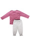 Baby Girl Purple Gray Butterfly Printed 2 Piece Set - 2