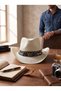 Unisex Buckle Detailed Straw Cowboy Hat Fedora Hat - 2