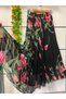 Patterned Chiffon A-Line Skirt Lined