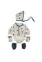 Boy's ecru lace flying balloon patterned pique blanket organic 10 piece hospital discharge set - 2