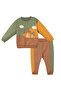 Boy's Yellow Brown Mushroom Patterned Set of 2