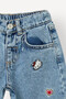 Hello Kitty Embroidered Barrel Fit Blue Baby Girl Jean Pants I1183A5/Nm28 - 5