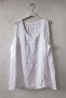 Italian White Pool Collar Sleeveless Bell-Sleeved Casual 100% Linen Long Woven Blouse 75 62 - 2