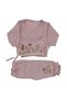 Girl baby plum muslin flower embroidered pique blanket organic 10 piece hospital exit set - 4